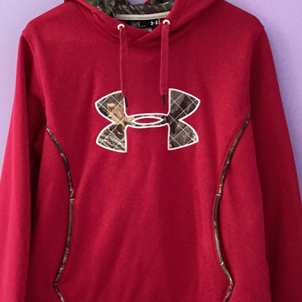 Under Armour Red Hoodie with Camo Details